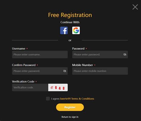 swerte99 register login